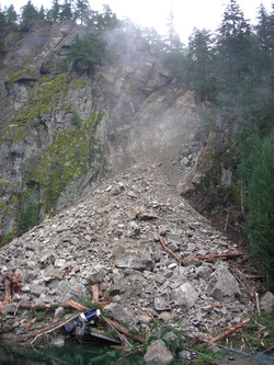 What causes a rock slide?